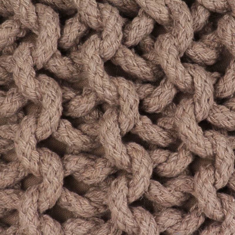 Dealsmate  Hand-Knitted Pouffe Cotton 50x35 cm Brown