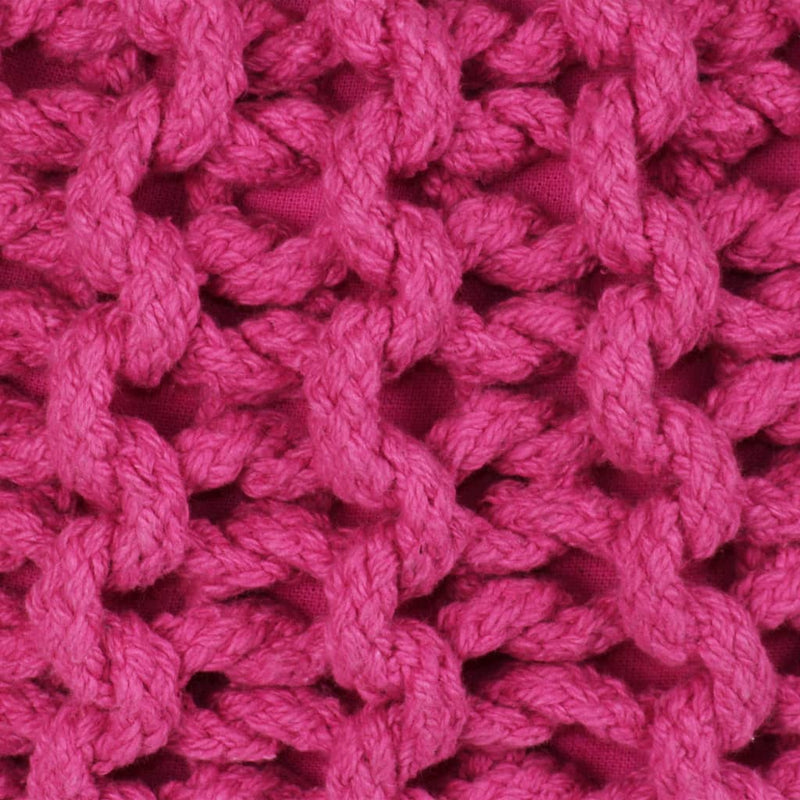 Dealsmate  Hand-Knitted Pouffe Cotton 50x35 cm Pink
