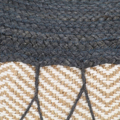 Dealsmate  Woven/Knitted Pouffe Jute Cotton 50x30 cm Blue