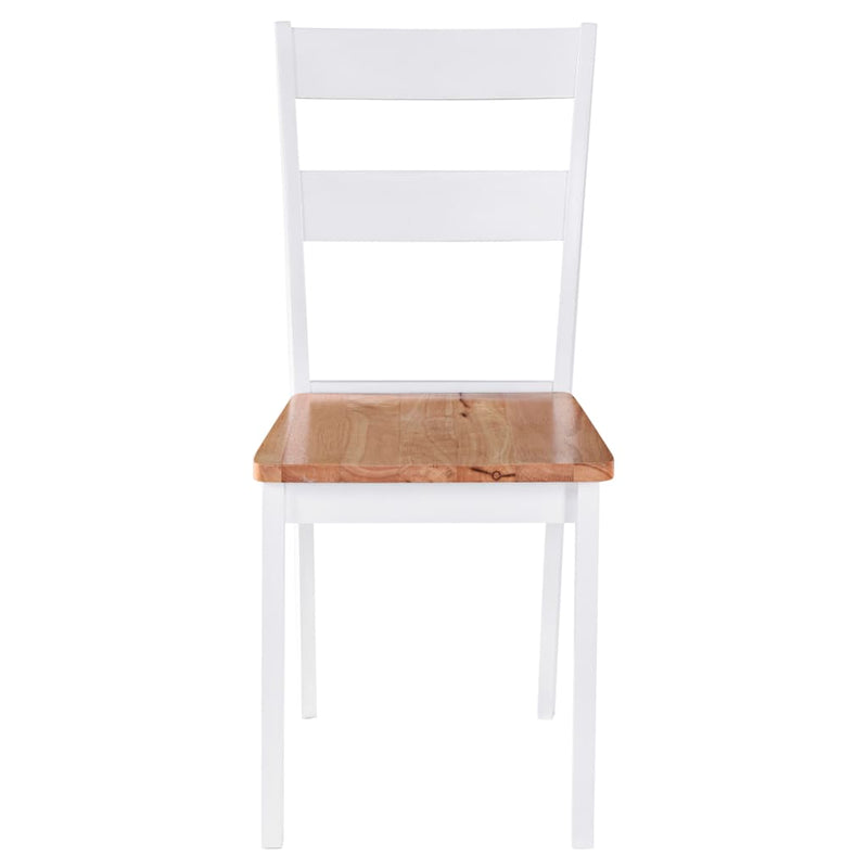 Dealsmate  Dining Chairs 2 pcs White Solid Rubber Wood