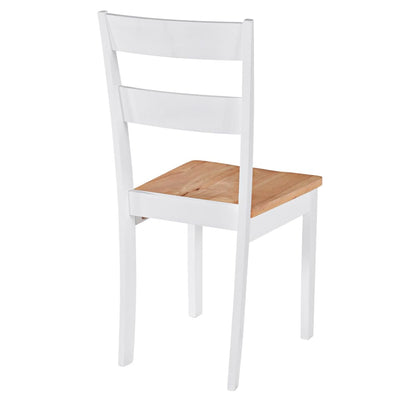 Dealsmate  Dining Chairs 2 pcs White Solid Rubber Wood