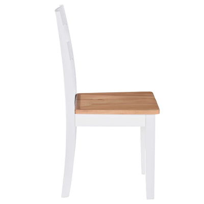 Dealsmate  Dining Chairs 4 pcs White Solid Rubber Wood
