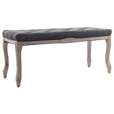 Dealsmate  Bench Linen Solid Wood 110x38x48 cm Dark Grey