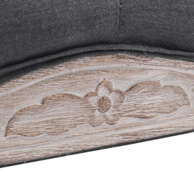 Dealsmate  Bench Linen Solid Wood 110x38x48 cm Dark Grey