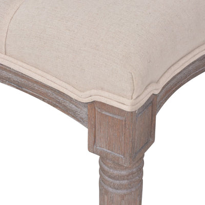 Dealsmate  Bench Linen Solid Wood 150x40x48 cm Cream White