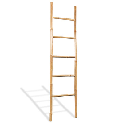 Dealsmate  Towel Ladder with 5 Rungs Bamboo 150 cm