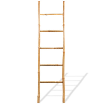 Dealsmate  Towel Ladder with 5 Rungs Bamboo 150 cm