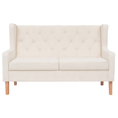 Dealsmate  2-Seater Sofa Fabric Cream White