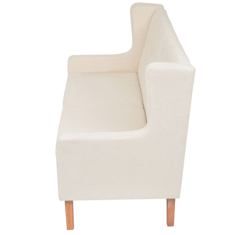 Dealsmate  2-Seater Sofa Fabric Cream White