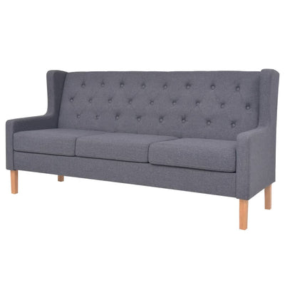 Dealsmate  3-Seater Sofa Fabric Grey