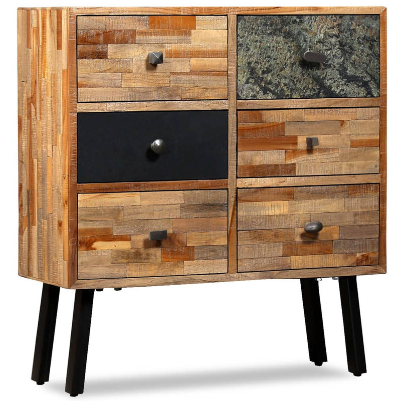 Dealsmate  Side Cabinet with 6 Drawers 70x30x76 cm Solid Reclaimed Teak