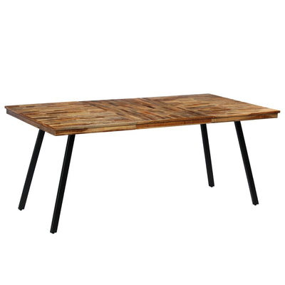 Dealsmate  Dining Table Reclaimed Teak and Steel 180x90x76 cm
