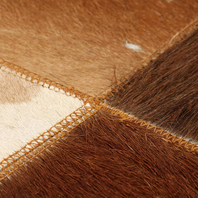 Dealsmate  Storage Bench Genuine Leather and Solid Mango Wood 80x44x44 cm