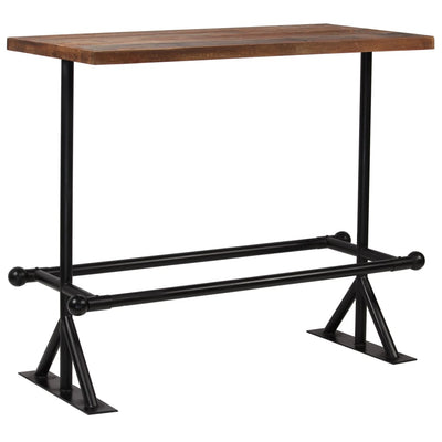 Dealsmate  Bar Table Solid Reclaimed Wood Dark Brown 120x60x107 cm