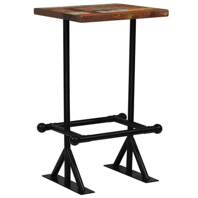 Dealsmate  Bar Table Solid Reclaimed Wood Multicolour 60x60x107 cm