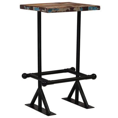 Dealsmate  Bar Table Solid Reclaimed Wood Multicolour 60x60x107 cm