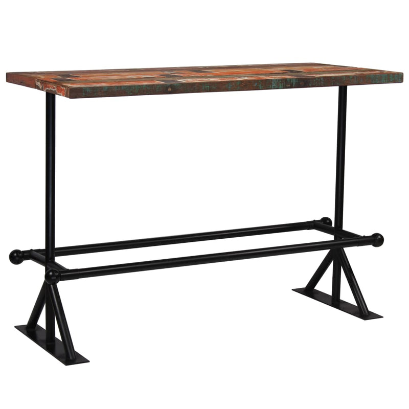 Dealsmate  Bar Table Solid Reclaimed Wood Multicolour 150x70x107 cm