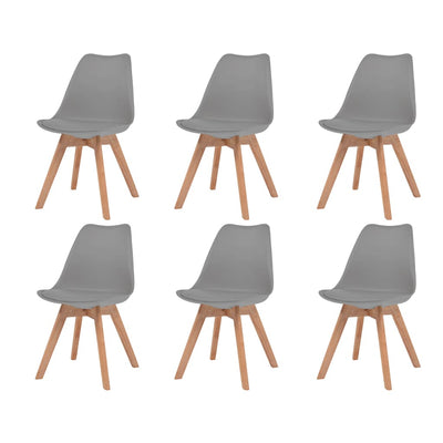 Dealsmate  Dining Chairs 6 pcs Grey Plastic