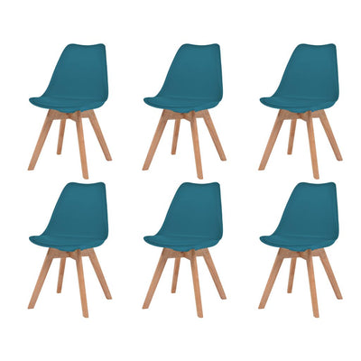Dealsmate  Dining Chairs 6 pcs Turquoise Faux Leather