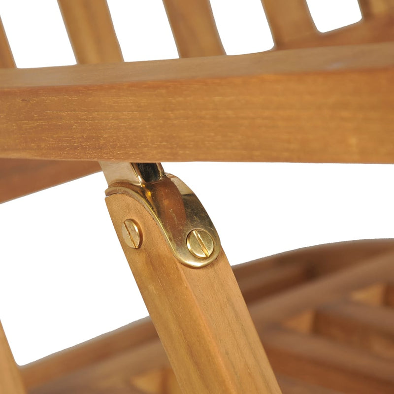 Dealsmate  Deck Chair with Footrest Solid Teak Wood