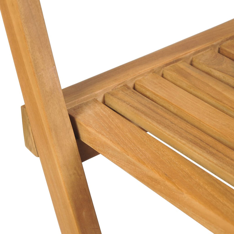 Dealsmate  Folding Outdoor Bar Stools 2 pcs Solid Teak Wood