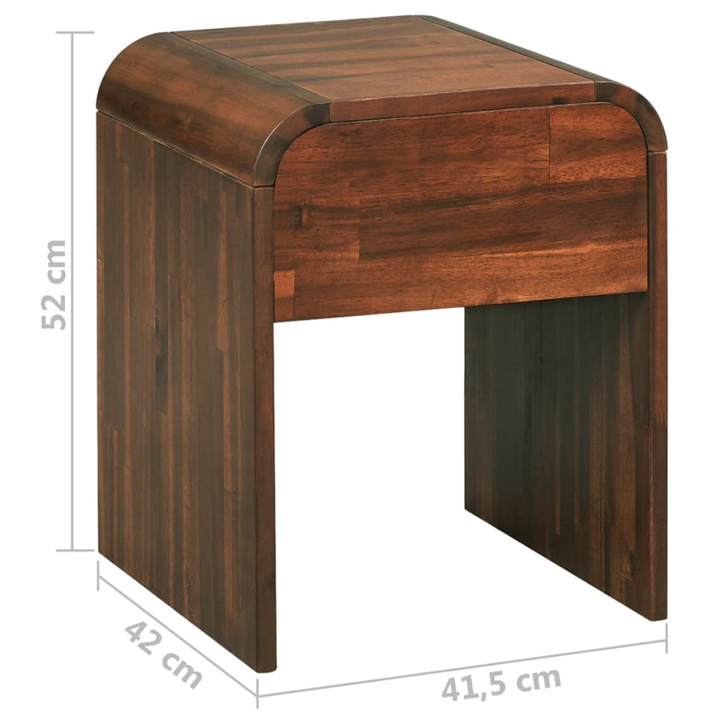 Dealsmate  Nightstand 41.5x42x52 cm Solid Acacia Wood
