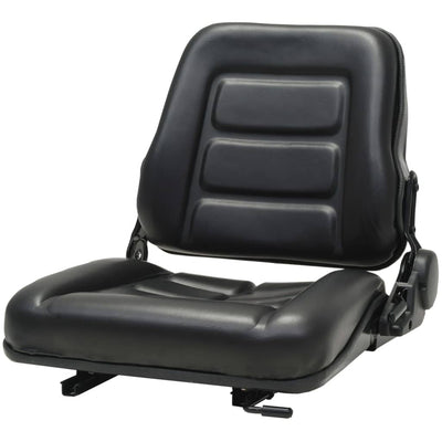 Dealsmate  Forklift & Tractor Seat with Adjustable Backrest Black