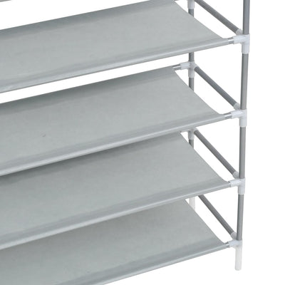 Dealsmate  Shoe Rack with 10 Shelves Metal and Non-woven Fabric Silver