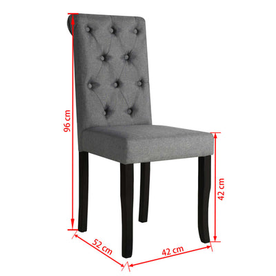 Dealsmate  Dining Chairs 4 pcs Dark Grey Fabric