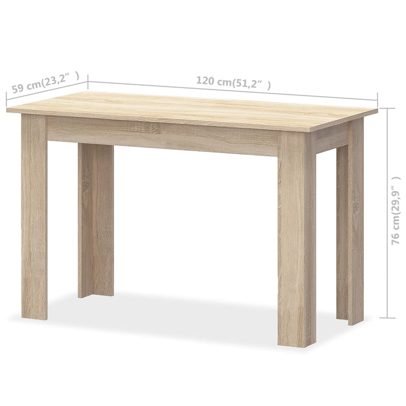 Dealsmate  Dining Table and Benches 3 Pieces Engineered Wood Oak