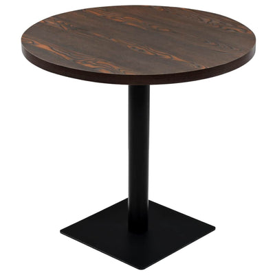 Dealsmate  Bistro Table MDF and Steel Round 80x75 cm Dark Ash