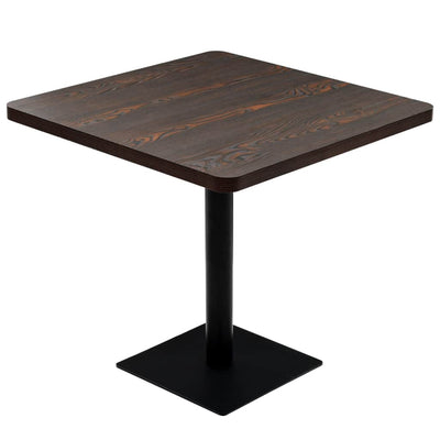 Dealsmate  Bistro Table MDF and Steel Square 80x80x75 cm Dark Ash