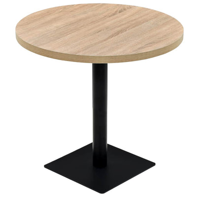 Dealsmate  Bistro Table MDF and Steel Round 80x75 cm Oak Colour