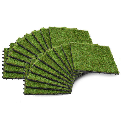 Dealsmate  Artificial Grass Tiles 20 pcs 30x30 cm Green