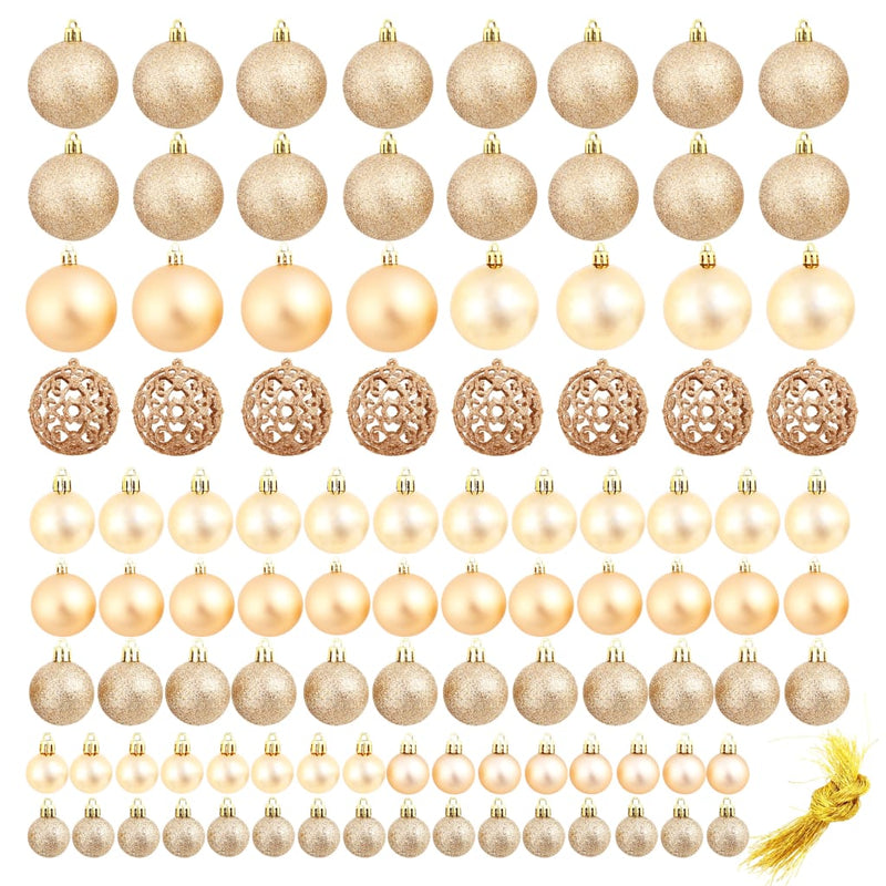 Dealsmate  100 Piece Christmas Ball Set 3/4/6 cm Rose/Gold