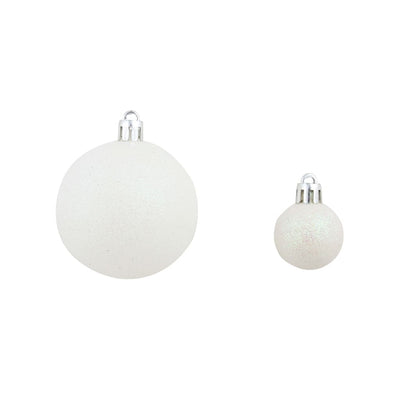 Dealsmate  100 Piece Christmas Ball Set 3/4/6 cm White/Grey