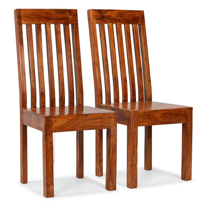 Dealsmate  Dining Chairs 2 pcs Solid Wood with Honey Finish Modern