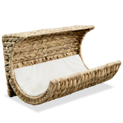 Dealsmate  Cat Bed with Cushion Water Hyacinth 37x20x20 cm
