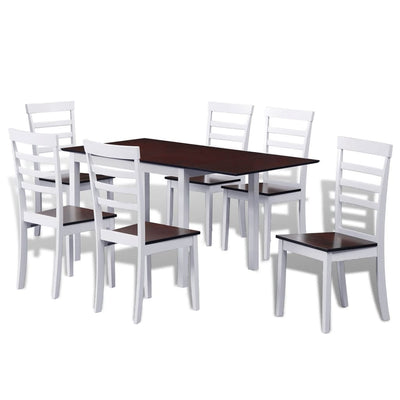 Dealsmate  Extending Dining Set 7 Pieces Brown and White