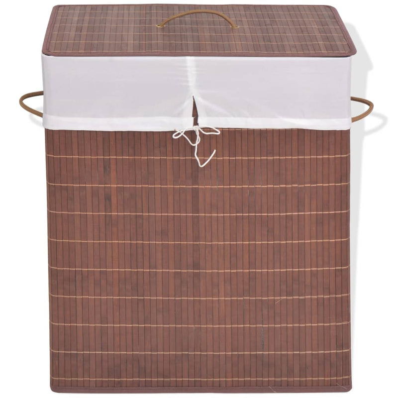 Dealsmate  Bamboo Laundry Bin Rectangular Brown