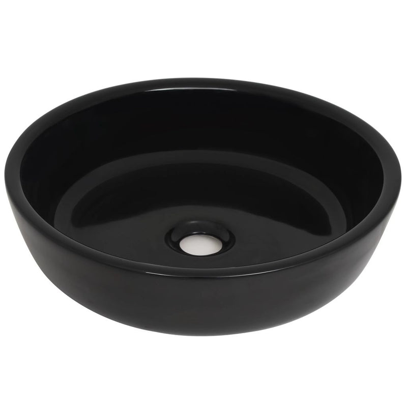 Dealsmate  Basin Ceramic Round Black 42x12 cm