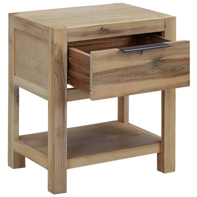 Dealsmate  Nightstand with Drawer 40x30x48 cm Solid Acacia Wood