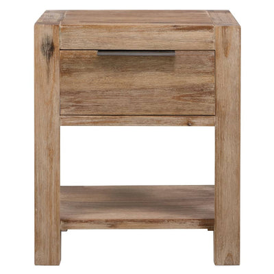 Dealsmate  Nightstand with Drawer 40x30x48 cm Solid Acacia Wood
