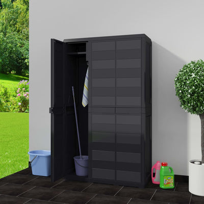 Dealsmate  Garden Storage Cabinet with 4 Shelves Black