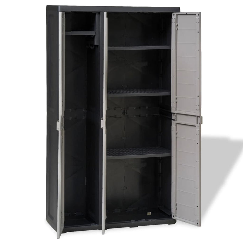 Dealsmate  Garden Storage Cabinet with 4 Shelves Black and Grey