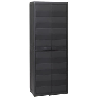 Dealsmate  Garden Storage Cabinet with 3 Shelves Black