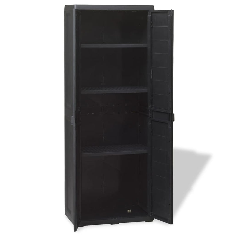 Dealsmate  Garden Storage Cabinet with 3 Shelves Black