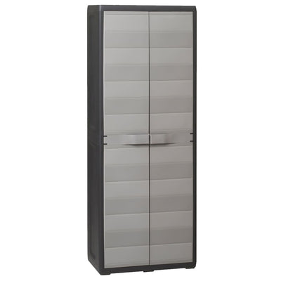 Dealsmate  Garden Storage Cabinet with 3 Shelves Black and Grey