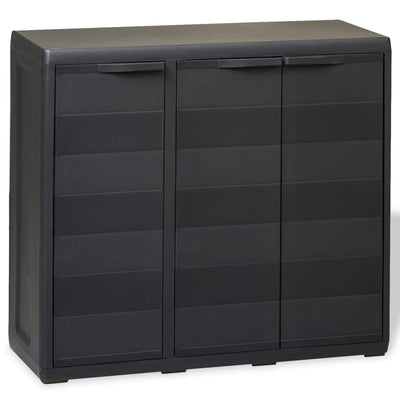 Dealsmate  Garden Storage Cabinet with 2 Shelves Black