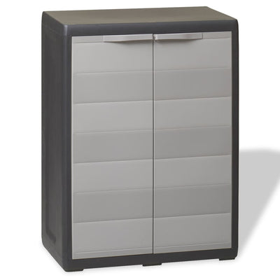 Dealsmate  Garden Storage Cabinet with 1 Shelf Black and Grey